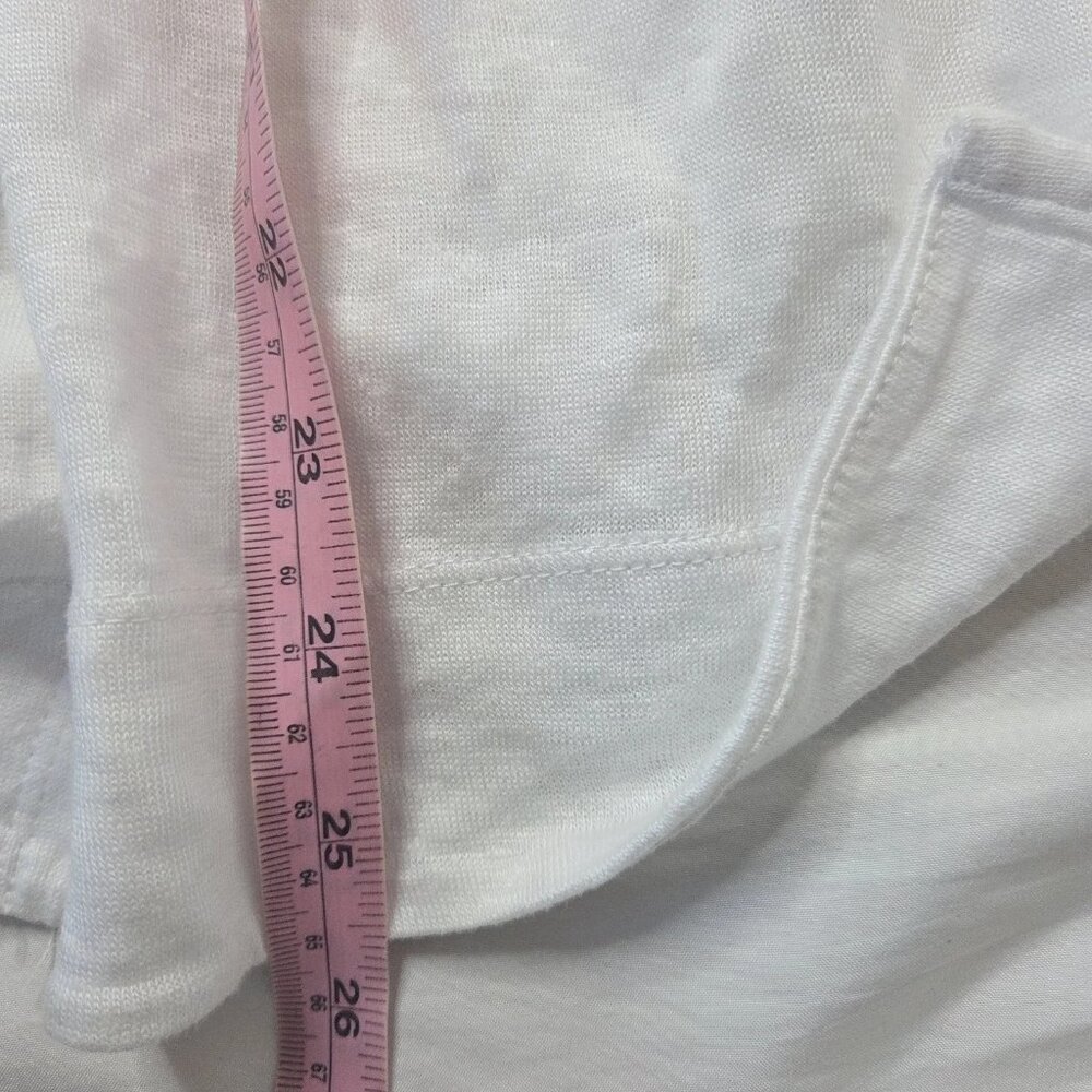 Tahari Women's Size Small Hooded Linen Cardigan White - Picture 3 of 7